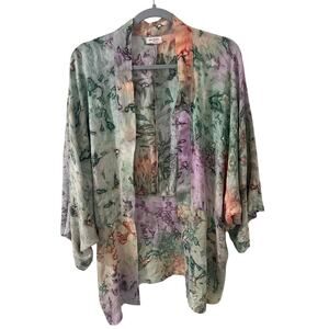 World Market Tie-Dye Kimono Topper Cardigan Boho Free-Spirit Casual Elegance OS